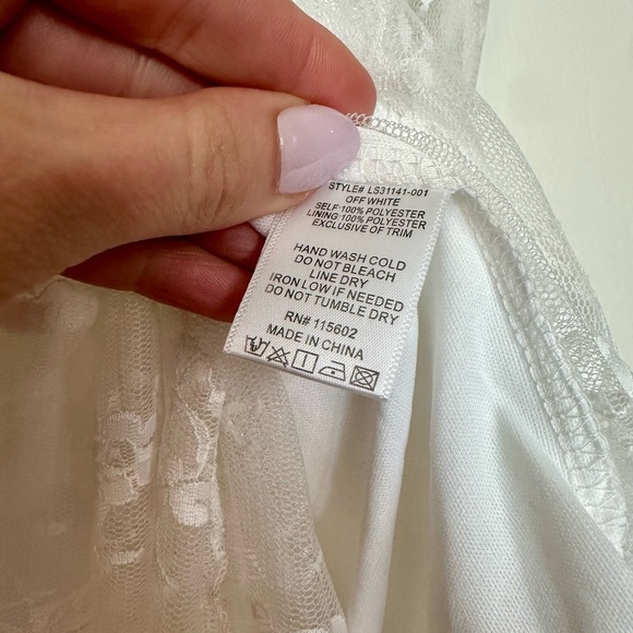 All In Favor Semi-sheer White Lace Midi Skirt- Size Small - Picture 6 of 6